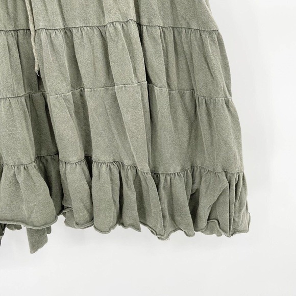 Urban Outfitters Out From Under Lace-Up Tunic Top Dress Green Size S Ruffle Hem - Picture 3 of 9